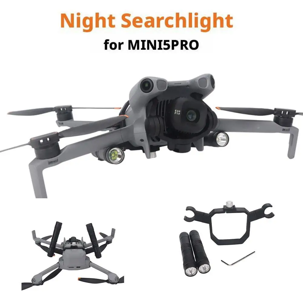 DJI Mini 5 Pro用デュアルLEDスポットライト、夜間飛行用高輝度サーチライト＆フィルライト、暗闇での安全な飛行を実現