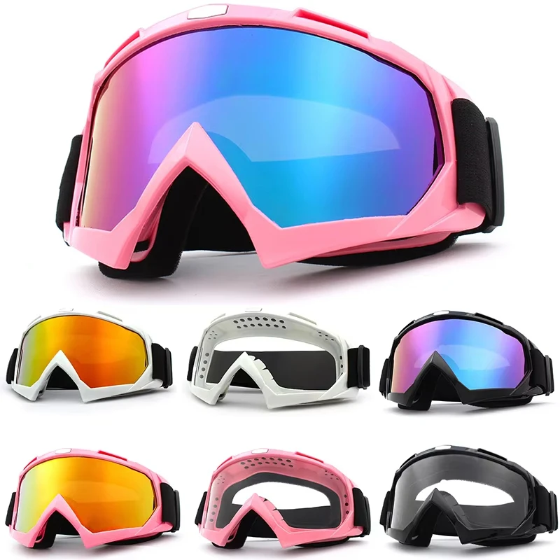 Large Frame Ski Goggles with Colorful Lens Anti-Collision Anti-Glare Lens Outdoor Sport Snow Snowboard for Snowboarding Skiing