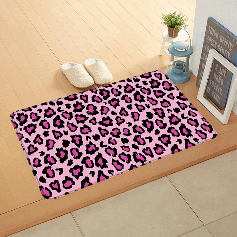 Foot Rug Sexy Leopard Print Welcome Floor Mat for Entryway Bathroom Hallway Carpet Kitchen Water Adsorbed Rugs Fluffy Home Decor