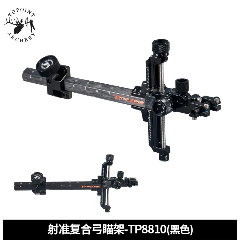 

Topoint Compound Bow Sight TP8810 Archery Carbon Bar 1 Pin Aluminum Bow Arrow Targeting Hunting Shooting Accessories
