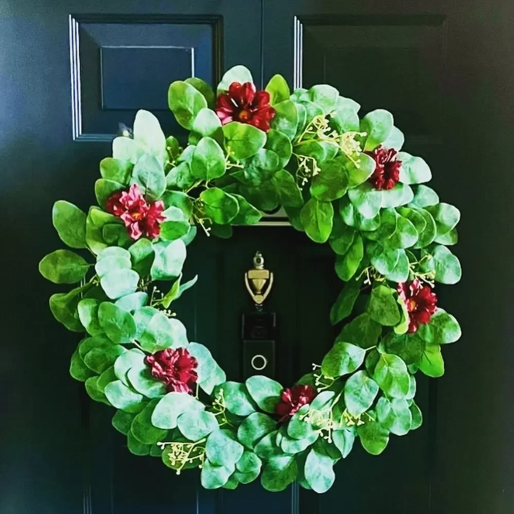 

Wreaths, 26" Faux Seeded Eucalyptus Wreath, Hand Garlands with Magnolia, Hand Wreaths