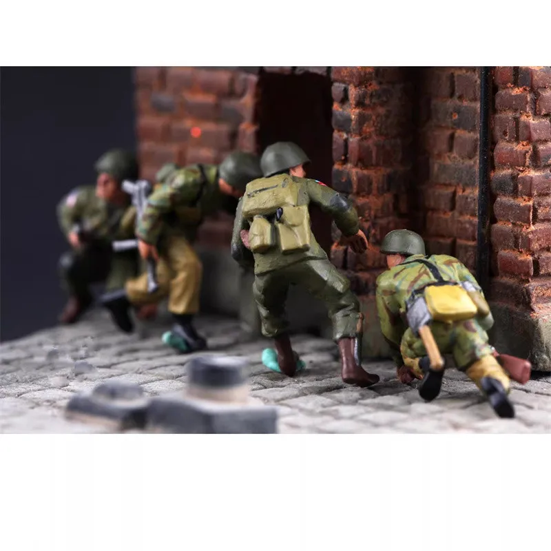 1-72-スケール樹脂モデル-6-個米国パラシュート偵察チーム-2-女性アクションフィギュア兵士おもちゃ-diy-シーンアクセサリーコレクション