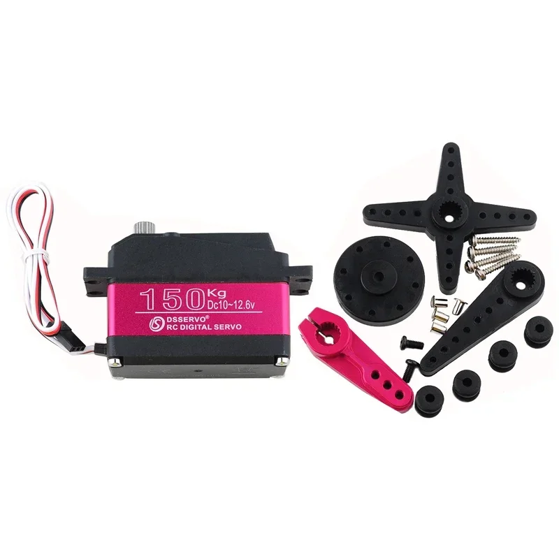 150kg ds51150 servo robótico de metal digital rc 180/270 graus à prova dip66 água ip66 12v com braço servo 18t para rc drone carro inteligente robô