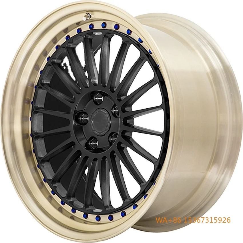 

Customized 2 Piece PCD5x112 5x120 5x114.3 5x130 Forged Wheels Brushed Concave Deep Lips