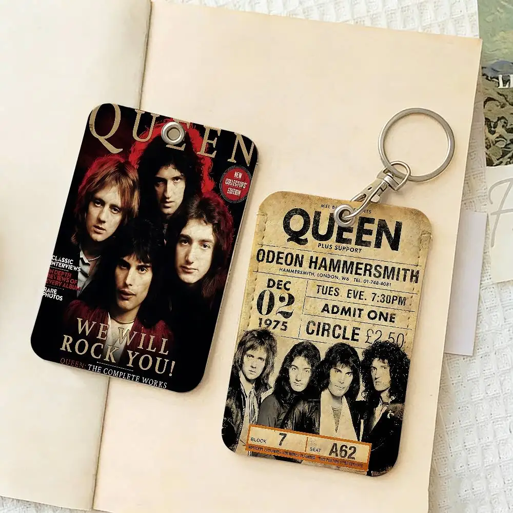 Q-Queen Band Cute Cartoon Inteated Elevator Card Acc Control Card Keychain Protective Cover Gift Keychain