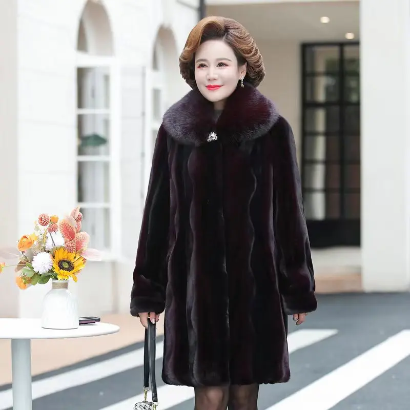 

Women Faux Fur Mid Length Coats Jackets Turn Down Collar Coat Thick Warm Y2k Streetwear Jacket Elegant Work Outerwear 2026
