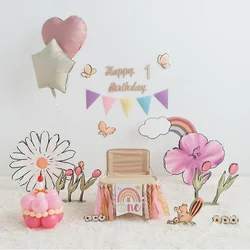 1Set Flower Birthday Party Foam Board Dessert Table Decoration Stand Flowers 100 Days Baby Shower Anniversary Supplies