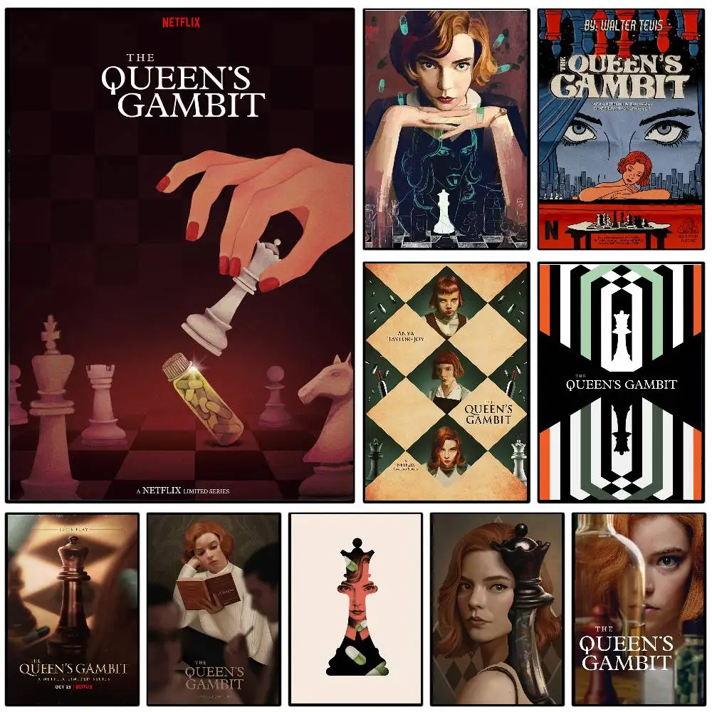 The O-Queens Gambit Mini Series Poster Art Sticky Wall Waterproof Home Living Room Bedroom Bar Aesthetic Decoration