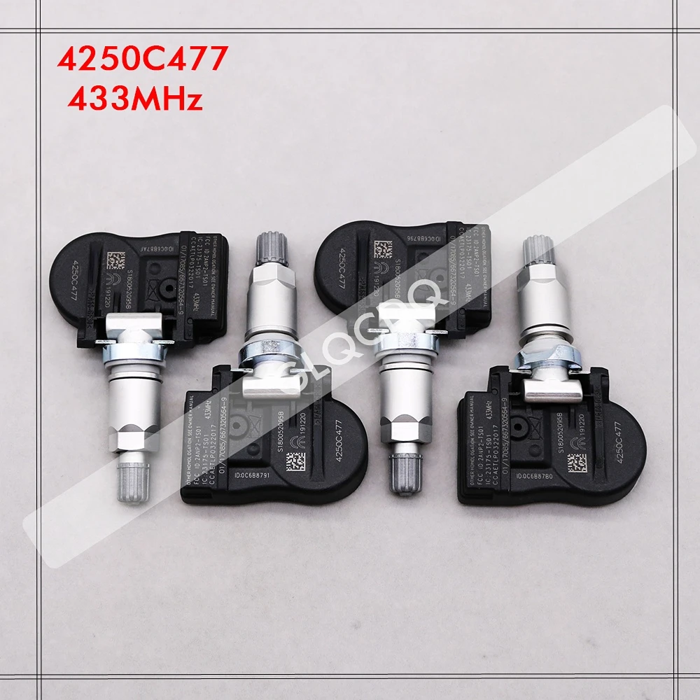 4PCS CAR TIRE PRESSURE MONITOR SENSOR TPMS 4250C477 FOR MITSUBISHI ASX LANCER OUTLANDER LANCER ASX I-MIEV 433MHz