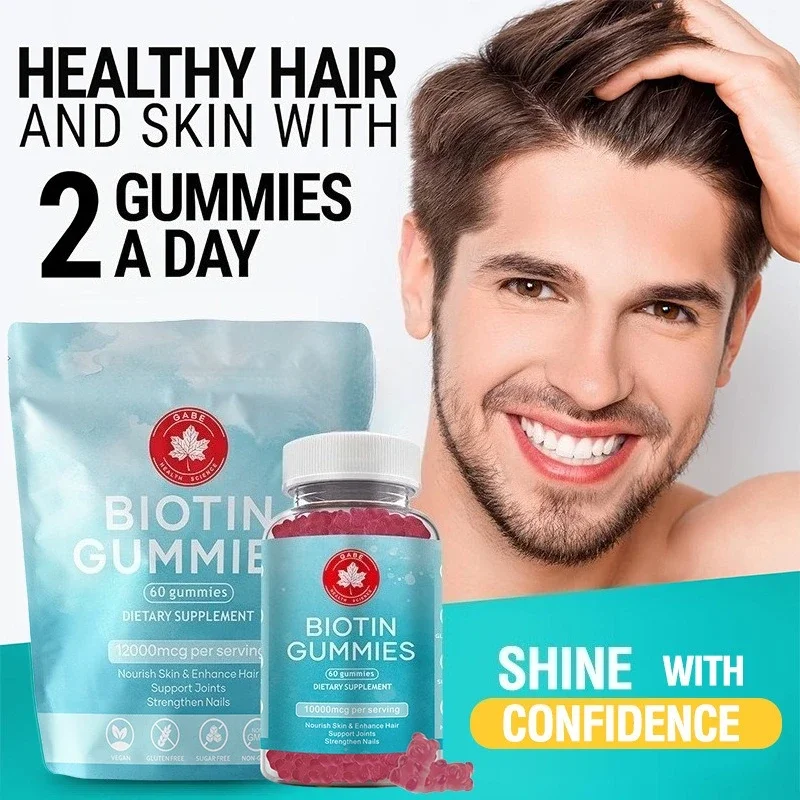 

Биотинские жевательные конфеты, добавка для роста волос, поддержка здоровых волос, кожи и ногтей, ежедневный питательный витамин