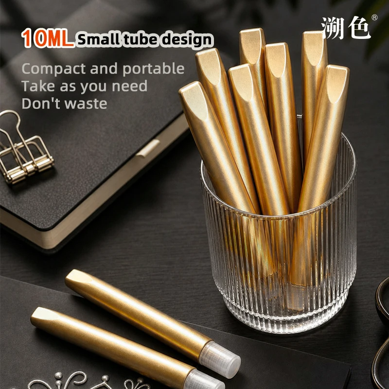 1-20pcs 3D Stereoscopic Metallic Acrylic Outline Pen 10ml Air‑Dry DIY Craft Painting Pen for Glass Ceramic Wood Art Creation