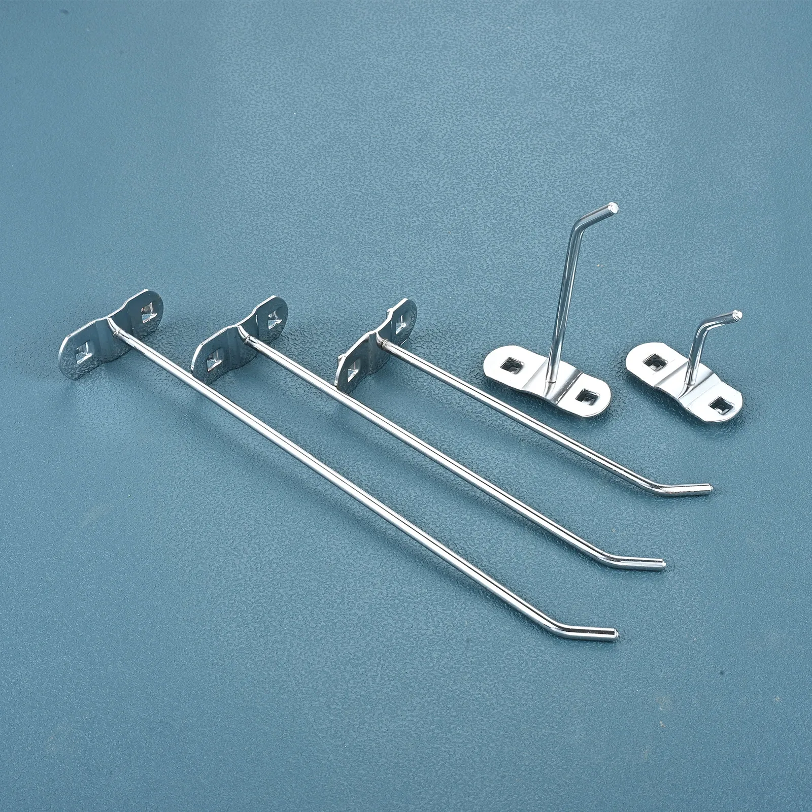 5Pcs Heavy Duty Pegboard Hanging Hooks Wall Mount Tool Hanging Hook Metal Display Rack Bathroom Kitchen Hanger 5/10/15/20/25cm