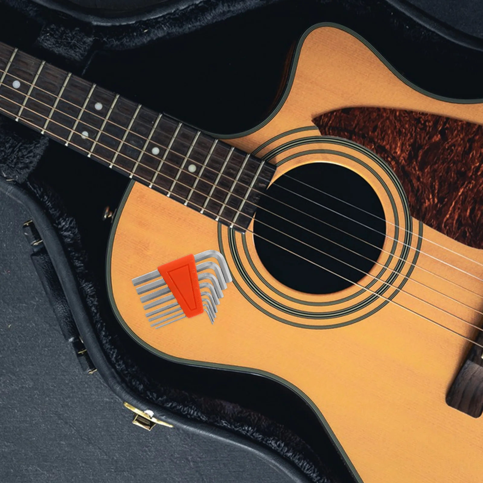 

8Pcs Hex Key Wrench Short Guitar Tool Set Flat Head Guitar Adjustment Repair Maintenance Tool Kit Bass Tools Bass Making Tools