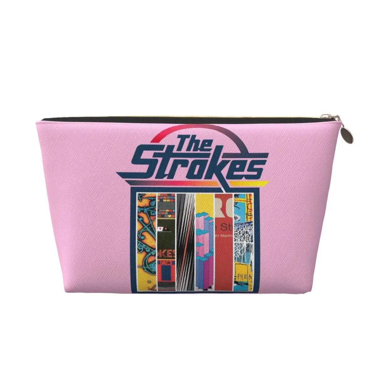 Custom The Strokes Rock Band Album Poster Cosmetic Bag Women Kawaii Big Capacity Makeup Case Beauty Storage Toiletry Bags