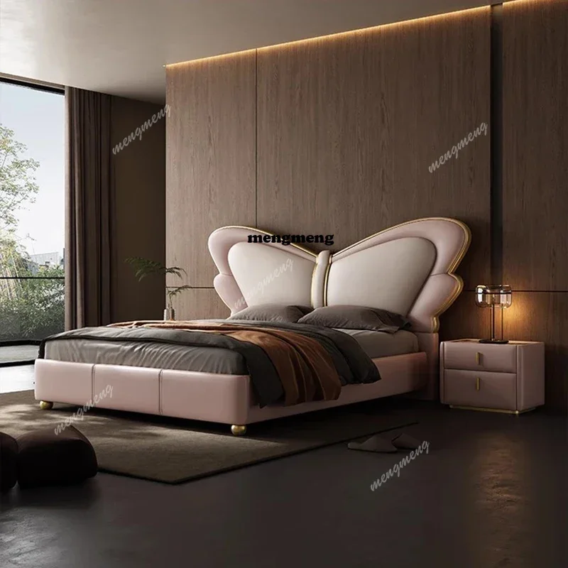 

Princess Sleeping Bed Platform Leather Castle Girls Massage Bed Design Human Dog Loft Frame Letto Matrimoniale Trendy Furniture