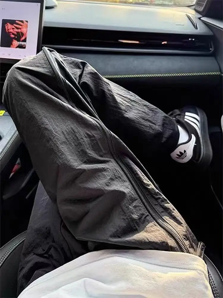 

Bla Me боковая молния Qui Dry брюки мужские летние тонкие прямые брюки уличные повседневные брюки нейлоновая ткань дышащая молодежная