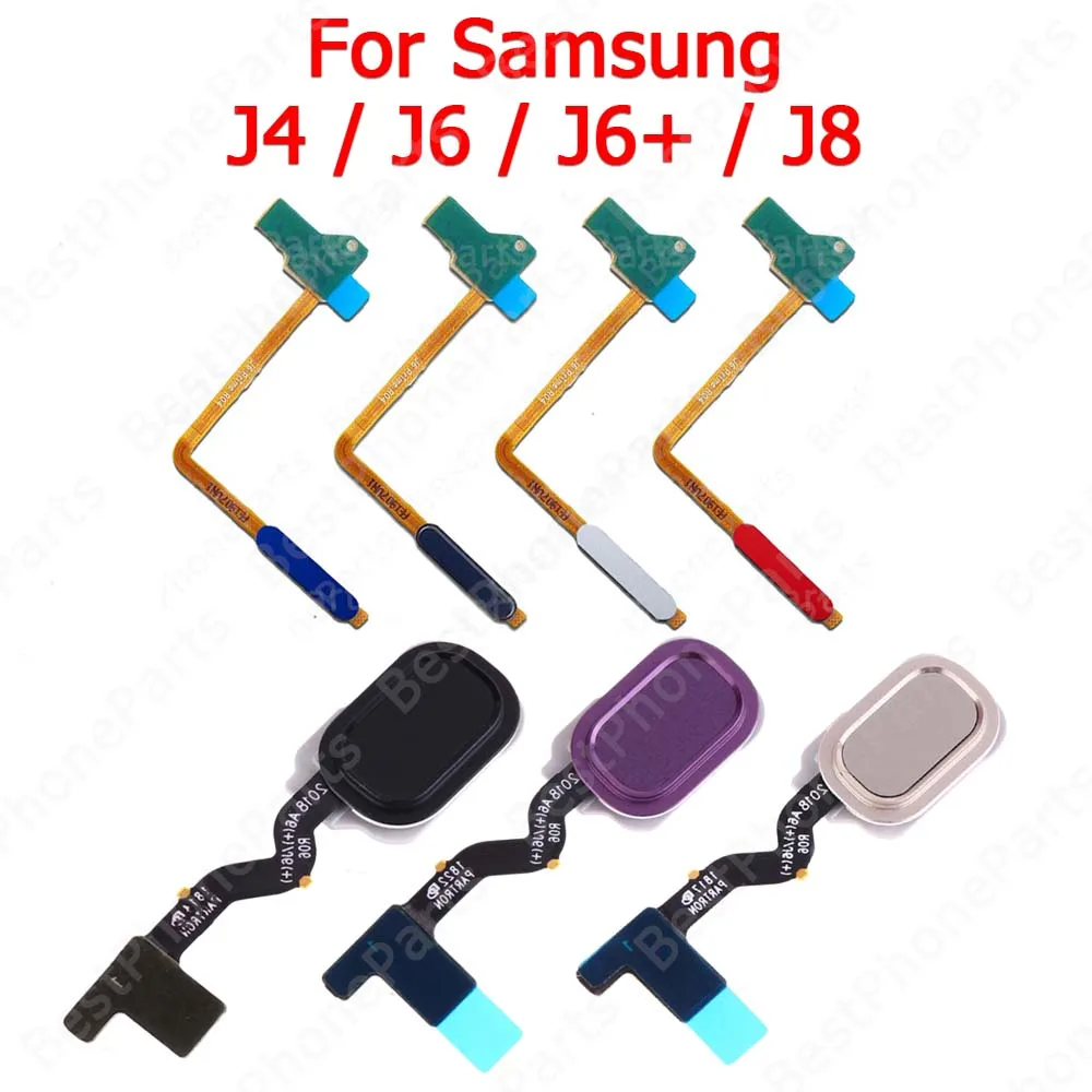 Fingerprint Sensor Finger Print Scanner Flex Cable New Return Key For Samsung Galaxy J6 J6+ Plus J8 J4 Replacement