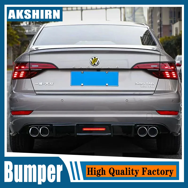 

Carbon Fiber ABS Rear Lip With LED Light for Volkswagen Jetta Mk7 Spoiler 2009-2017 Fins Shark Style Diffuser Bumper