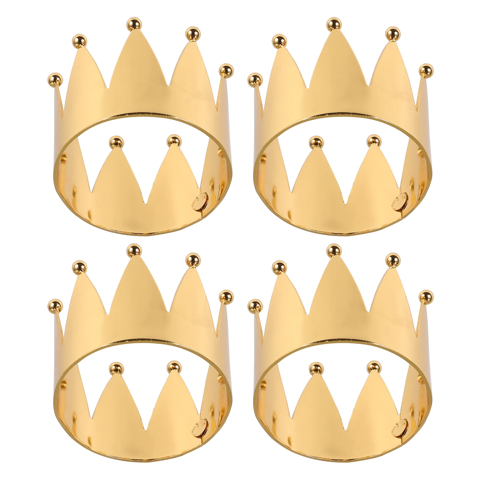 4 Pcs Crown Napkin Ring Hotel Buckles Gold Dinner Napkins Shape Holiday Rings Decor Edging