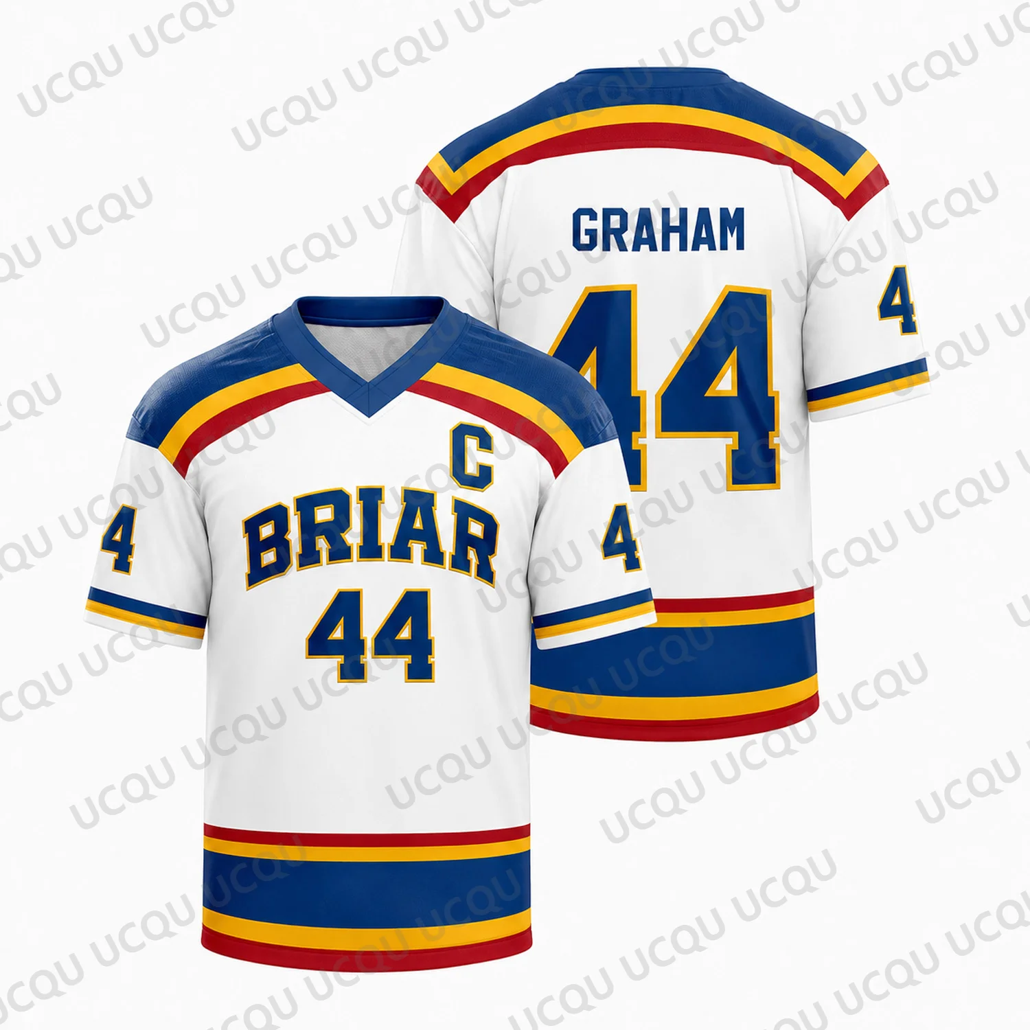 2026 Off Campus Adults Kids Briar University Graham 44 Hockey Jersey V Neck Short Sleeve Cosplay Fan Adult/kids Shirt