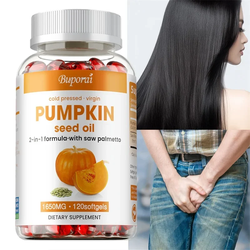 

Pumpkin Seed Oil Capsules - Prostate Health, Hair Growth, Eye Pressure Relief & Fatigue Reducer - 120pcs