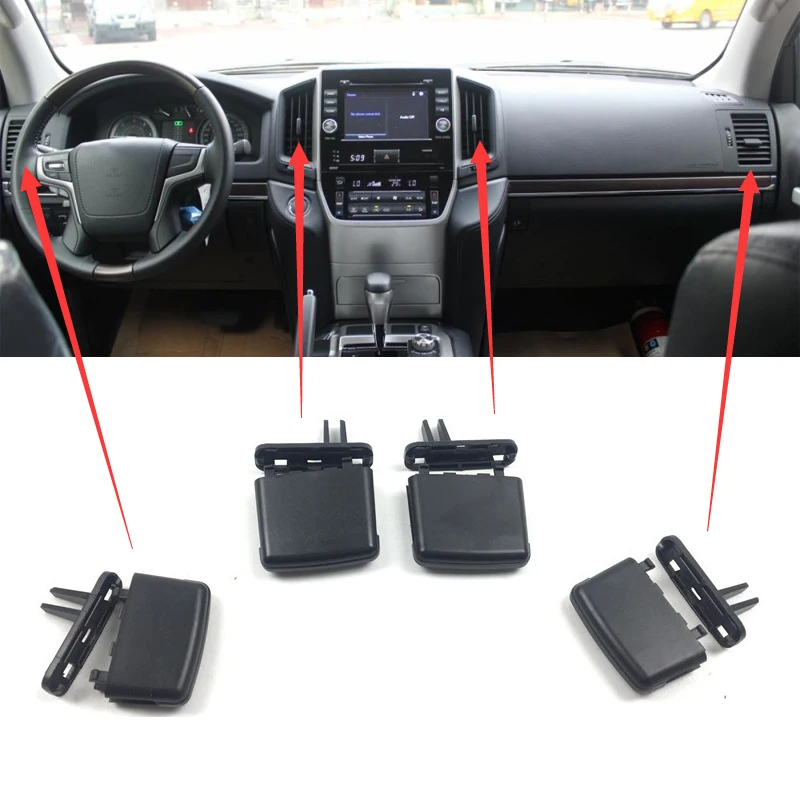 

1 Set Car Air Conditioner Outlet Clips A/C Air Conditioning Vents Tab Clips For Toyota Land Cruiser LC200 FJ200 2008 2009-2017