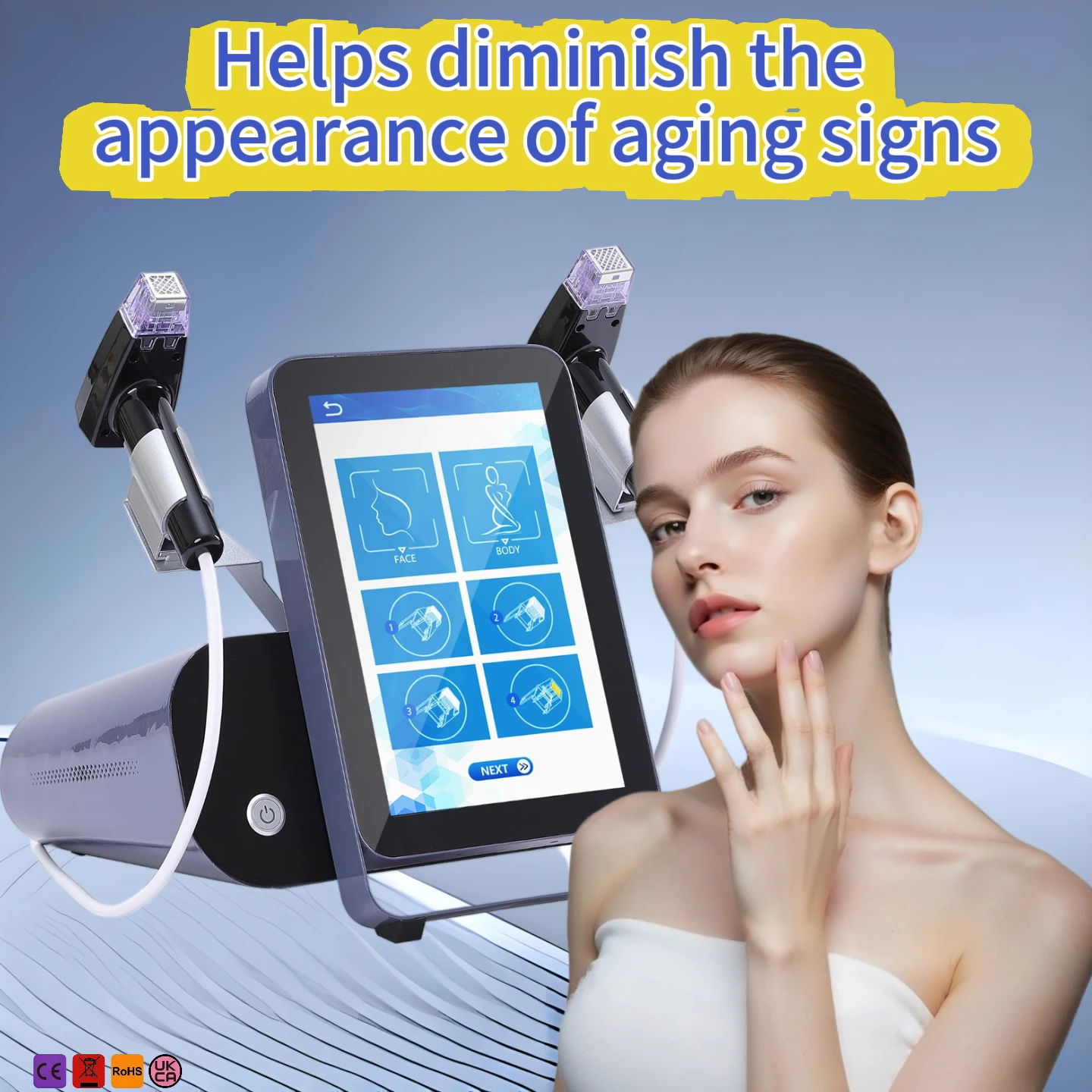 Stylo de Microneedling RF Portable pour Usage Domestique, Appareil de Beauté, Dermaroller, Outil de Rajeunissement de la Peau pour le Visage et le Corps, Aiguille 0,25 mm, Rajeunissement