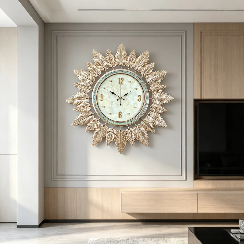 Round Upgrade Elegant Wall Clock Fashion Unique Living Room Digital Wall Clock Aesthetic Modern Relojes De Pared Home Decor Item