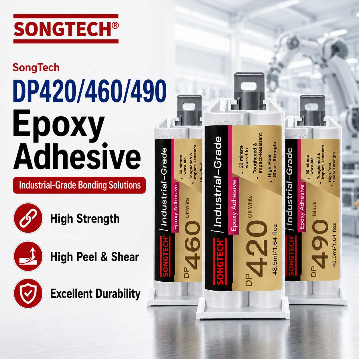50ML Songtech 3M DP460 DP420 490 Epoxy Adhesive High Strength Toughened Glue for Electronic Specialty Composite Repair