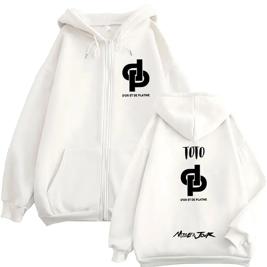 Rapper Jul D'OR ET DE PLATIE Tour 2025 Zipper Hoodie Unisex French Fashion Oversized Autumn/Winter jacket Sweatshirt Streetwears