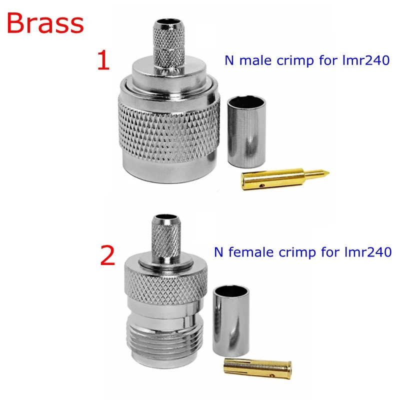 Lmr240 Coax Cable L16 N Male Female Connector N Type Male Female Crimp for RG59 LMR240 CNT240 Cable Brass Nickel Free Shipping