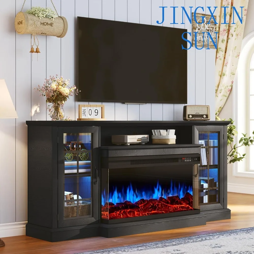 70 Inch Fireplace TV Stand for TVs up to 80
