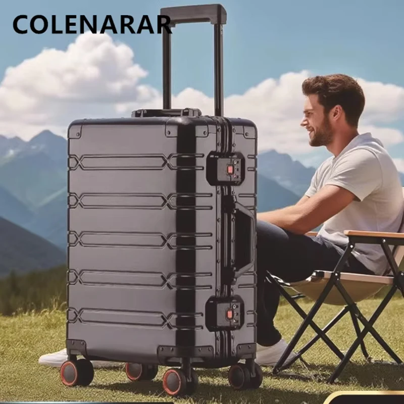 COLENARA Rolling Suitcase 20 Inches Men's Business Trolley Case 24