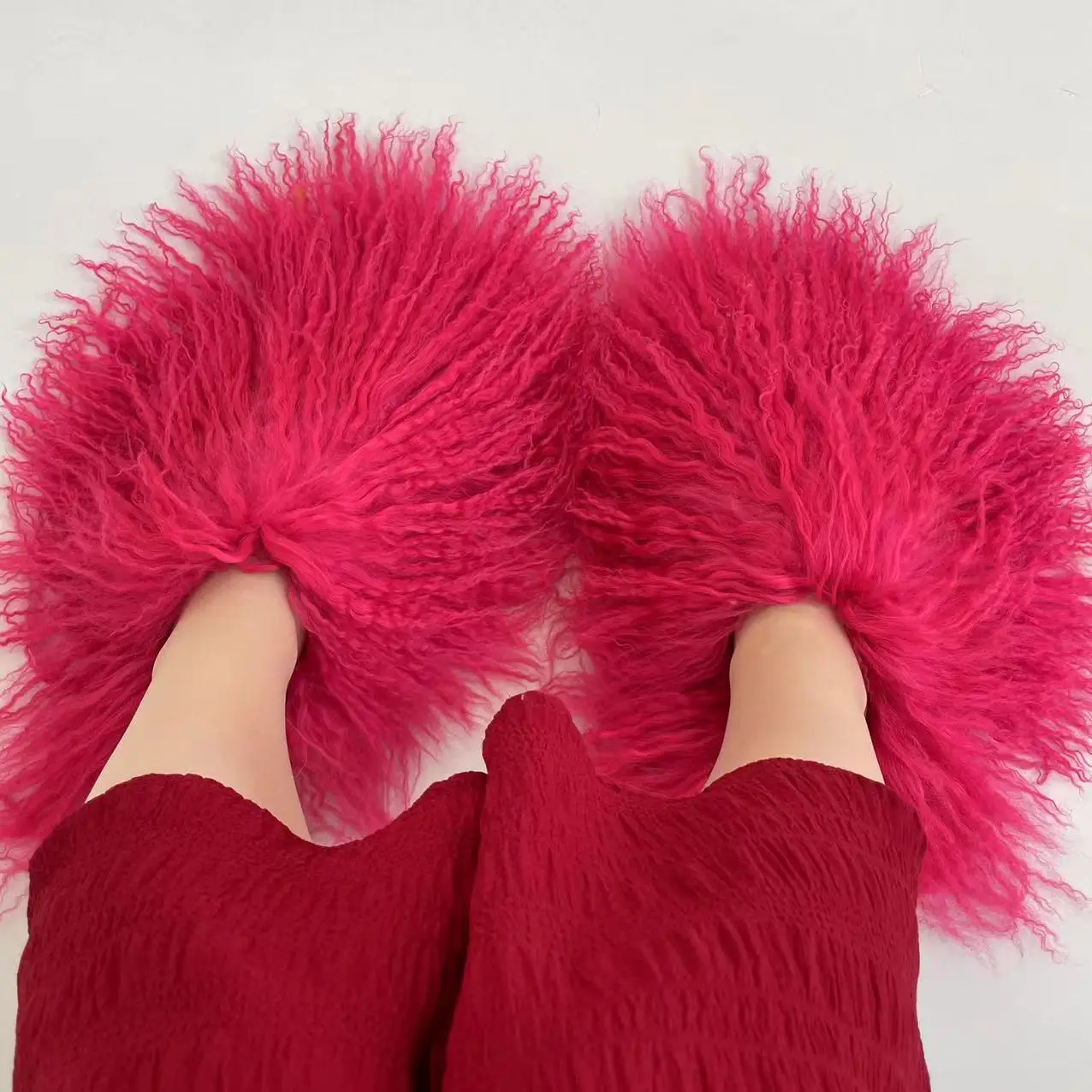 Factory Price New Designer Real Tan Sheep Fur Women Slides Slippers For Season With Customized Color