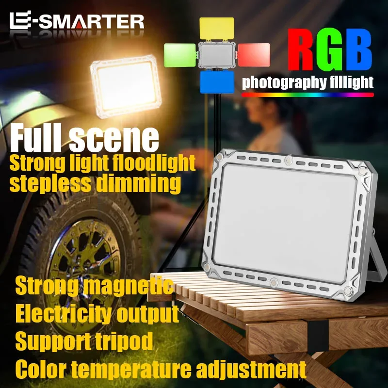 LED Floodlight Rechargeable Emergency Lighting Outdoor Camping Portable Light Waterproof Searchlight