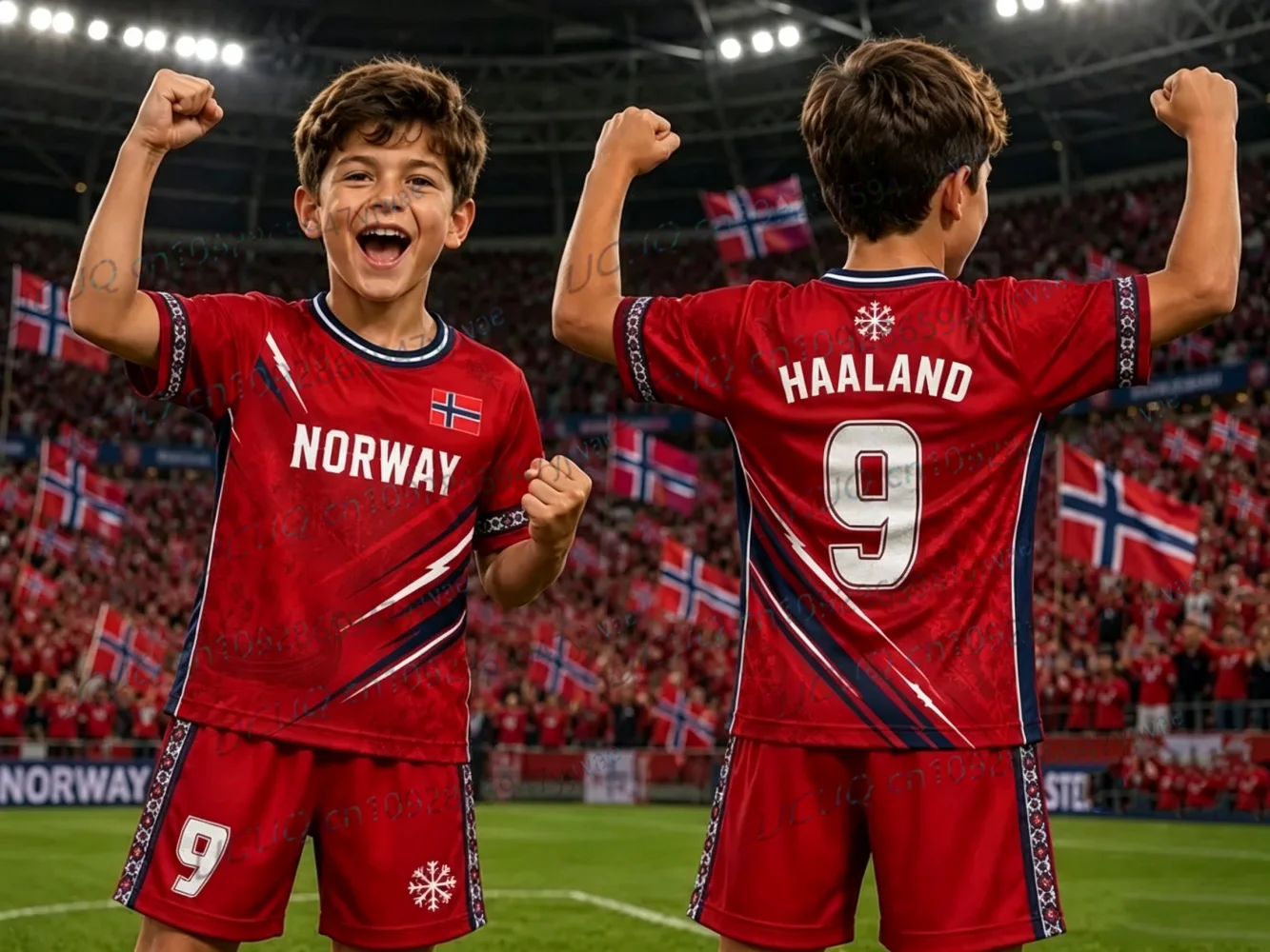 2026 Sommer Jungen Nr. 9 HAALAND Fußballtrikot T-Shirt oder Set Herren Damen Norwegen Fan-T-Shirt+Shorts Kinder T-Shirt oder Set – Detail 5