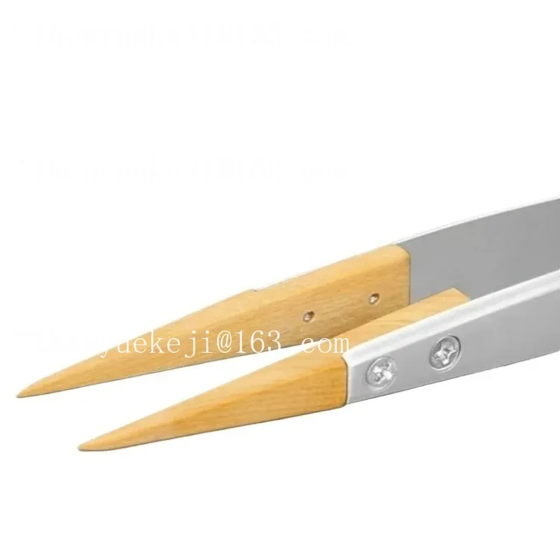 Wooden tweezers Precision antimagnetic tweezers Tip tweezers Insulation does not hurt parts Watch tools