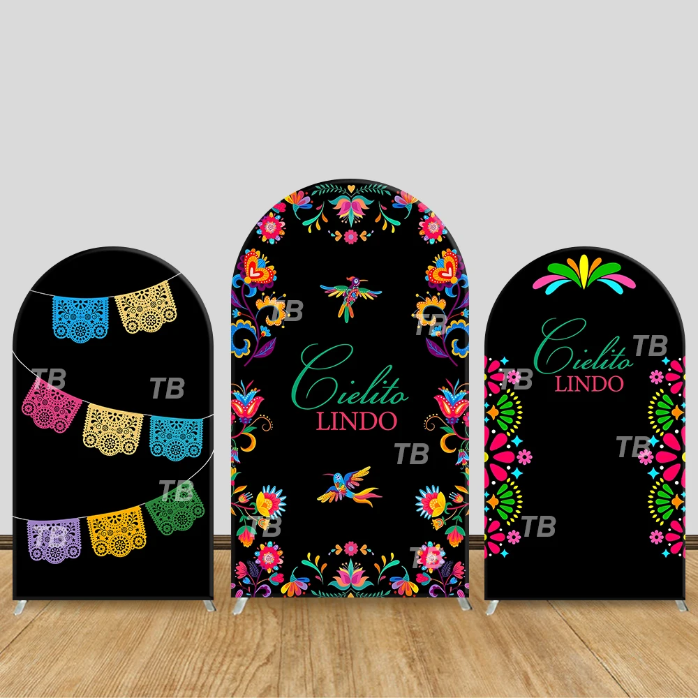 

Floral print Arch Backdrop Cover carnival parties, cultural celebrations, and photo booths