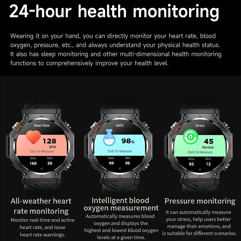 2025 جديد العسكرية الصف T-Rex 3 ساعة ذكية المدمج في ثنائي النطاق GPS البوصلة مقياس الارتفاع GhatGPT 3ATM مقاوم للماء السباحة SmartWatch