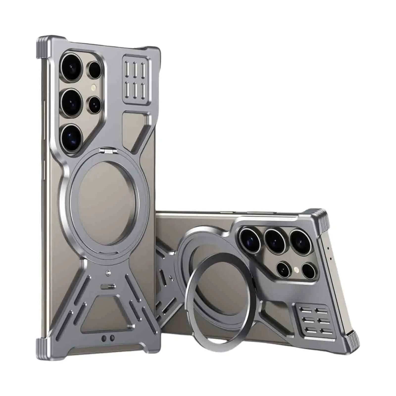 

Metal Case for Samsung Galaxy S25 Ultra - 360° Rotating Magnetic O-Ring with Invisible Kickstand | Military-Grade Drop Protectio