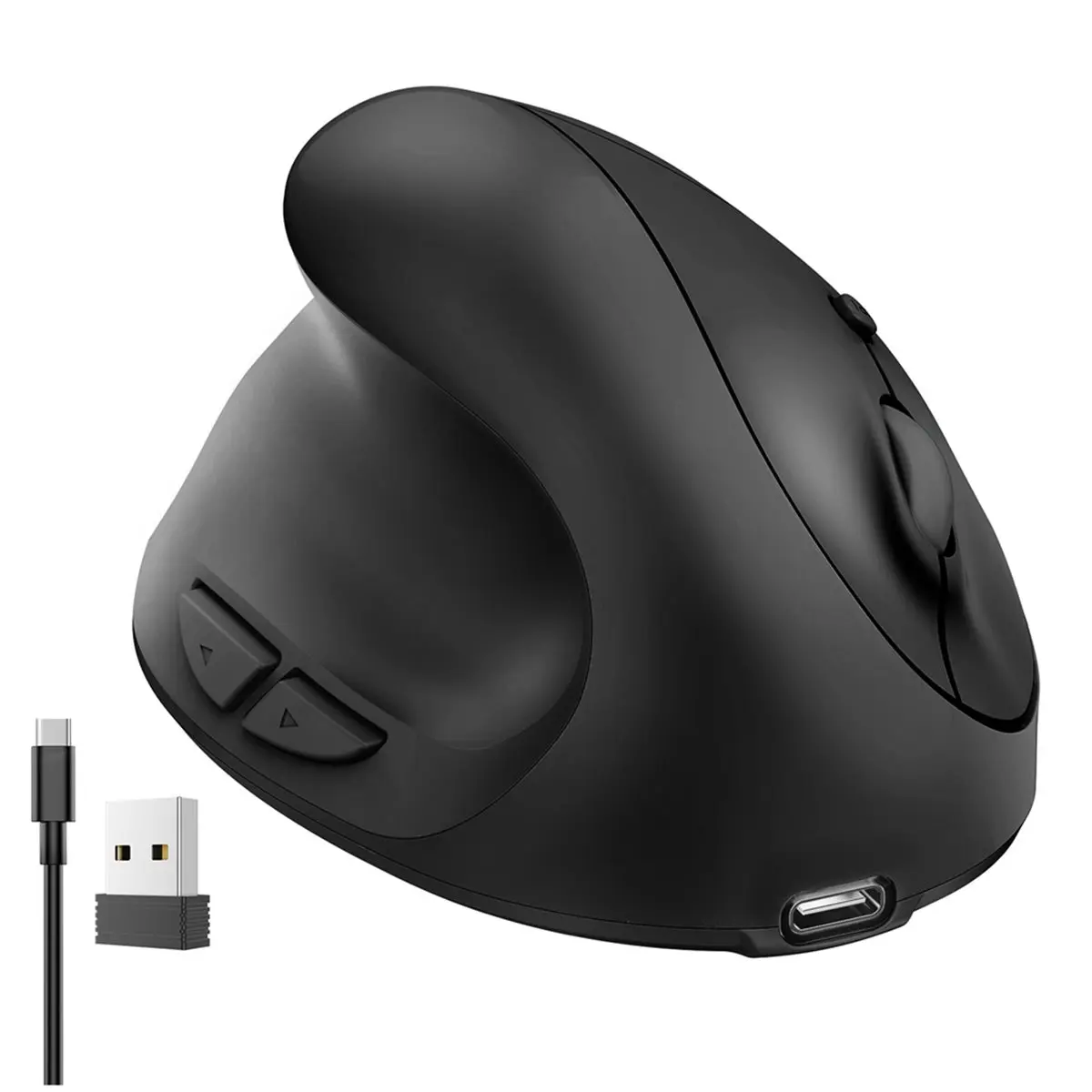 A46U Wireless Mouse Jiggler Rechargeable Moving Mouse Mover Left Handed 2.4G Wireless Mouse for Laptop Keep Computer Awake