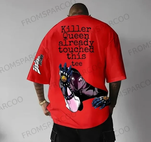 

2025 New JOJO's Wonderful Adventure Short-sleeved T-shirt Men's Summer New Japanese Loose Half-sleeved Top Tide
