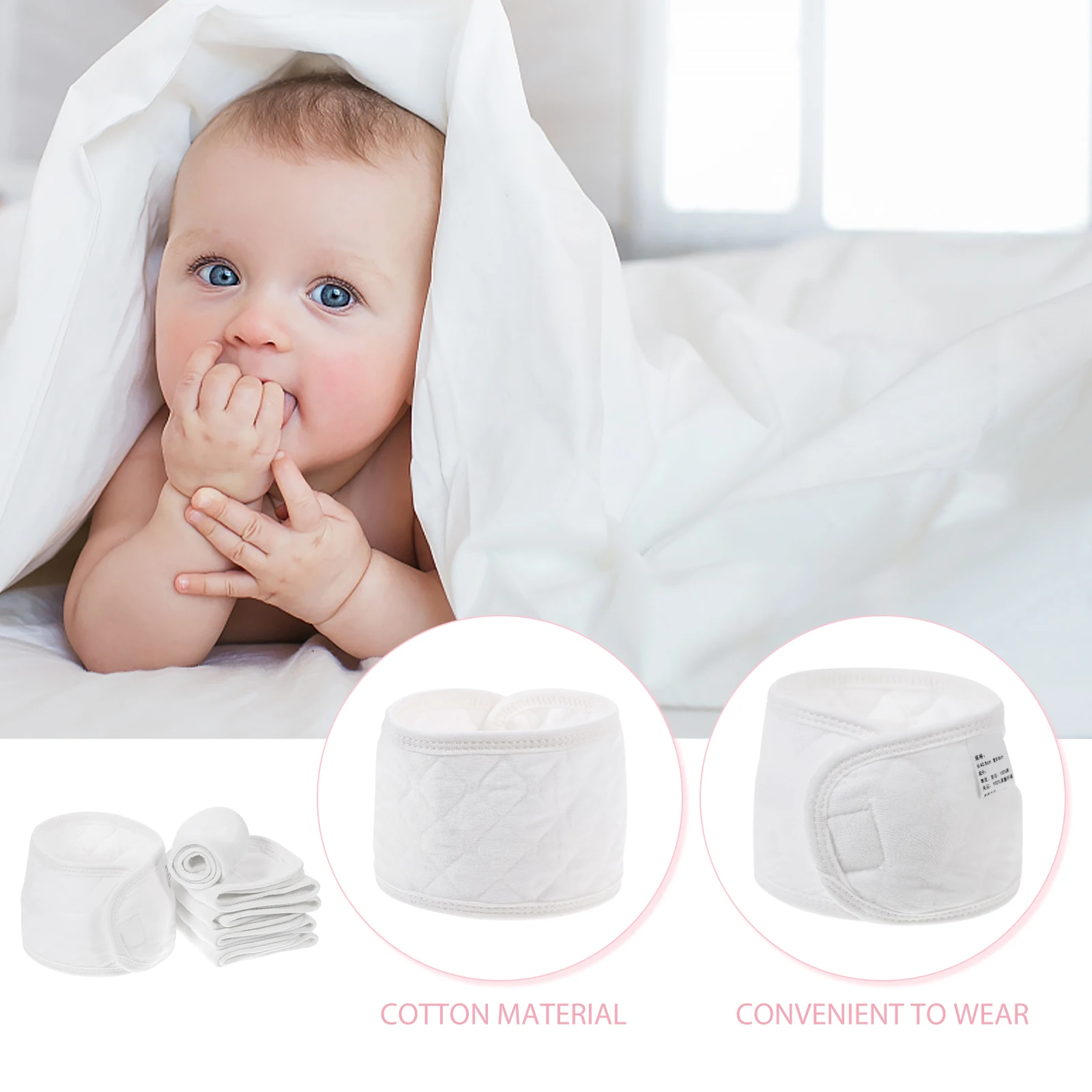 

6 Pcs Belts Newborn Navel Belts Newborn Infant Umbilical Cords Abdominal Binders White Straps Protection