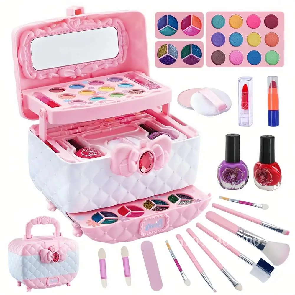 WizKidz Kids Makeup Kit for Girl Gift Washable Beauty Set Toys with Cosmetic Case Birthday Present for Little Girls Princess Box