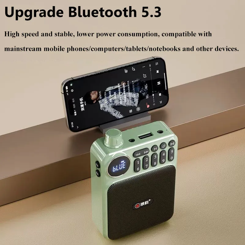 راديو FM صغير محمول شاشة LED أجهزة استقبال رقمية قابلة للشحن سمّاعات بلوتوث مسجل دعم TF USB 3.5 مللي متر سماعة