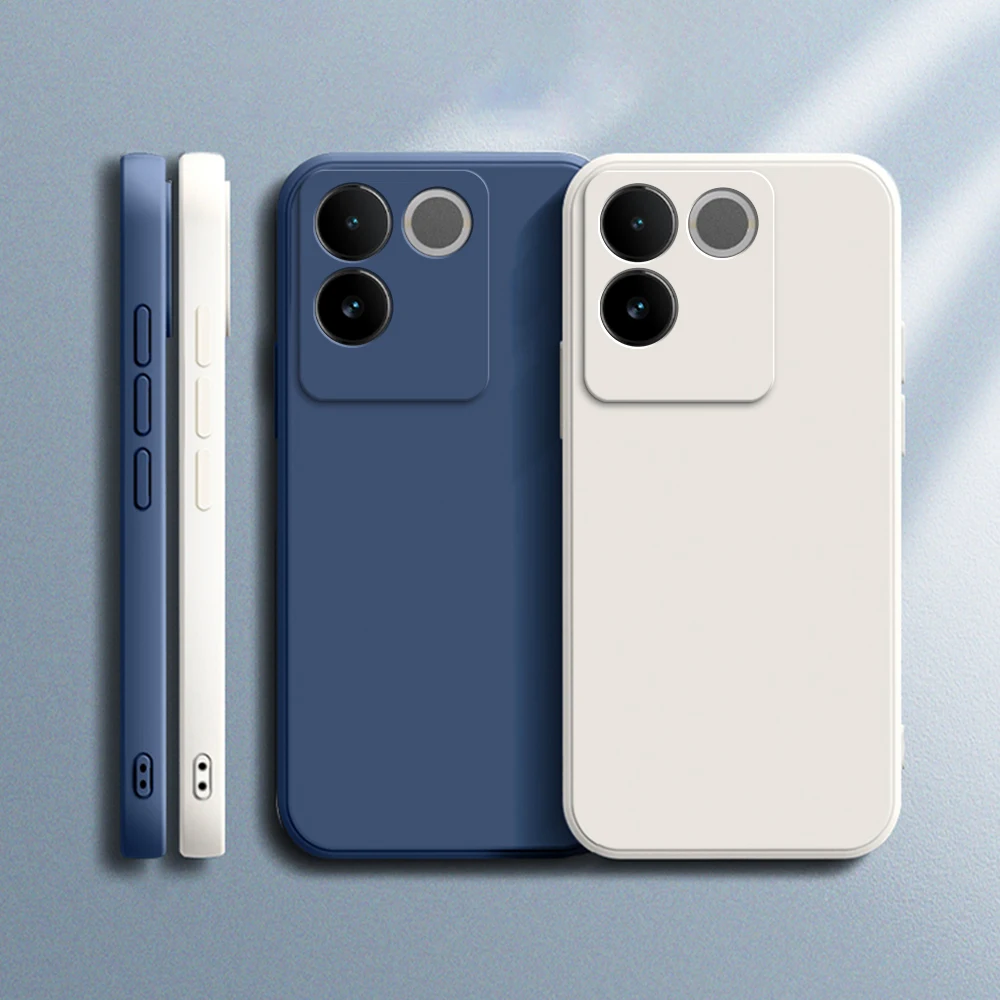 

Luxury Basic Original Phone Case for VIVO iQOO Z7 X Z7X Lens Protection Shockproof Soft Liquid Silicone Back Cover Fundas