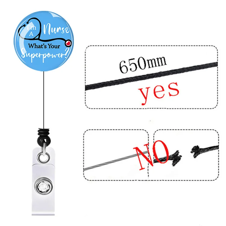 A0513 Nurse Cap Stethoscope Band-Aid ABS Retractable Badge Reel Pull ID Card Badge Holder Nurse Badge Lanyards School Supplies