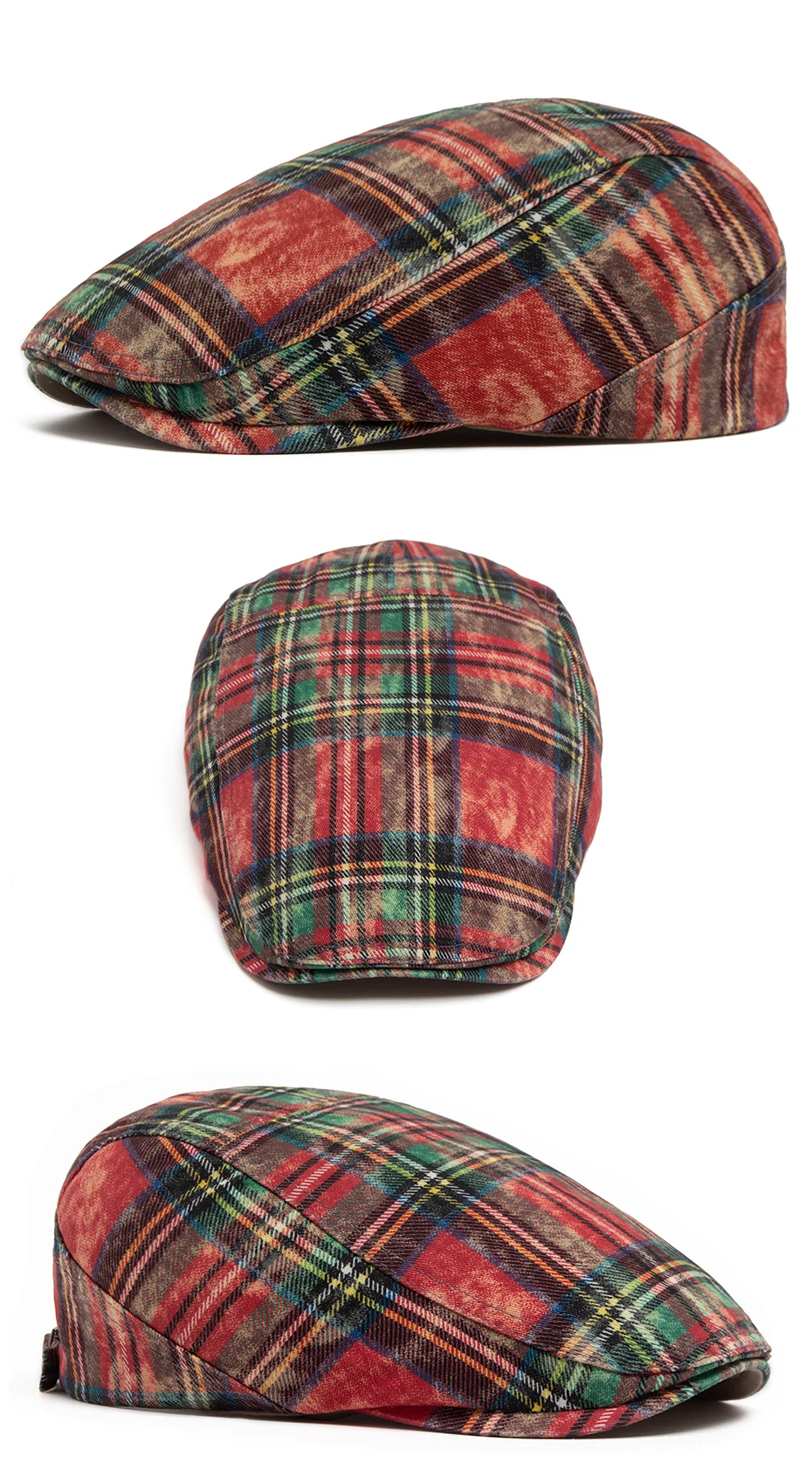 Y2k Plaid Baskenmütze Sommer Frauen Hut Vintage Caps Für Männer Casual Weibliche Sonne Weiche Flache Hüte Visier Newsboy Cap Unisex Einstellbar Neue – Detail 6