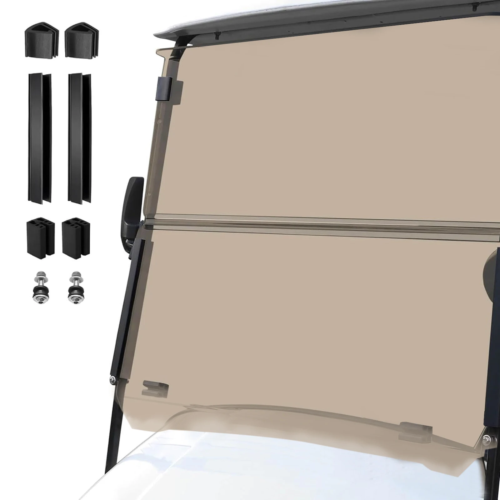 

Лобовое стекло тележки для гольфа, небьющееся переднее лобовое стекло для гольф-каров, анти-УФ-замена лобового стекла тележки для гольфа, аксессуары для гольф-каров