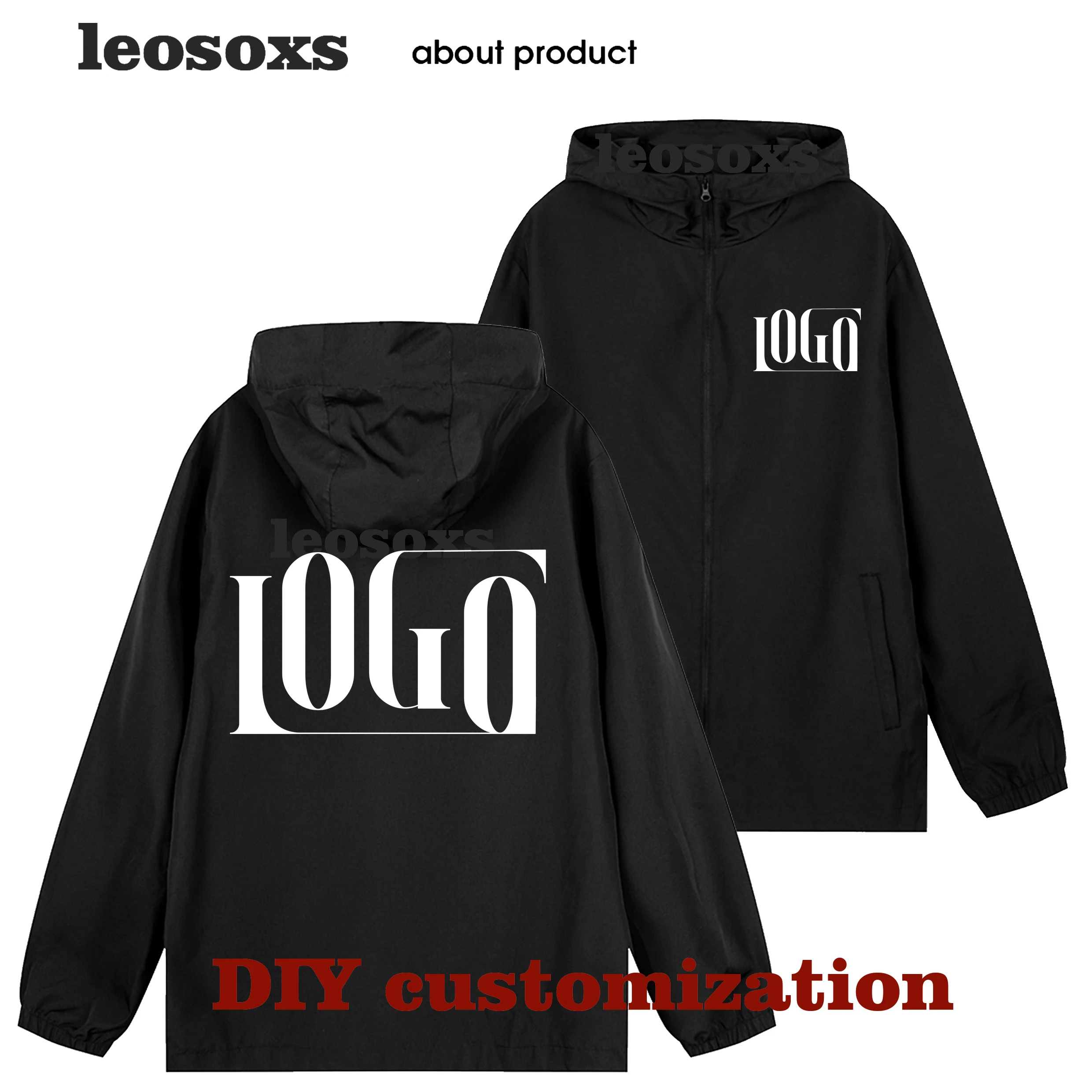 Men's custom brand logo autumn jacket, warm and waterproof windbreaker, plus size casual 7Xl, green, black and red outdoor jacke